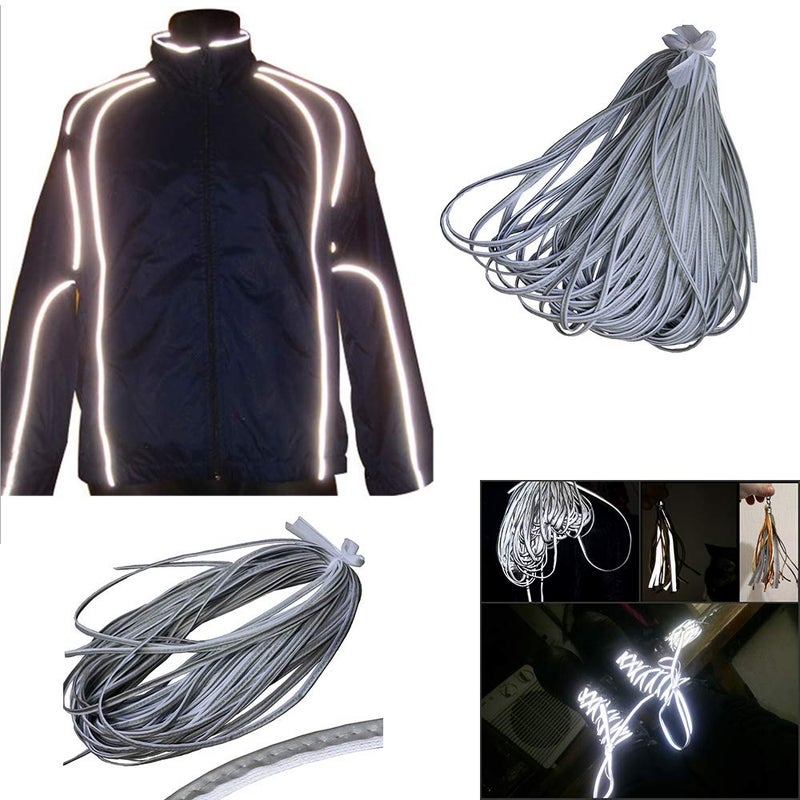 JINBING Silver Reflective Piping Fabric Strip Edging Braid Trim Sew On 21 yds (20meters) - Image 3